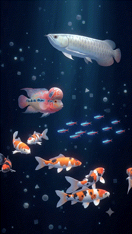 Aquarium fish swimming loop
